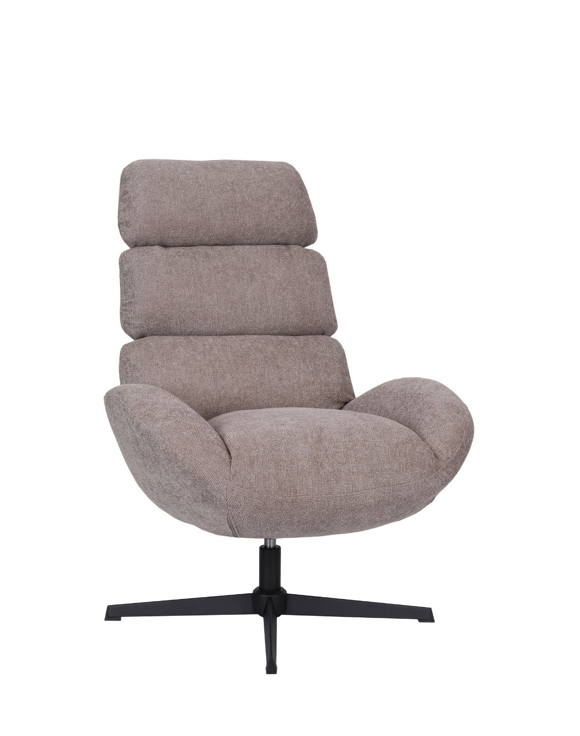 „Nube" Swivel Armchair — Soft Bolsters in Taupe