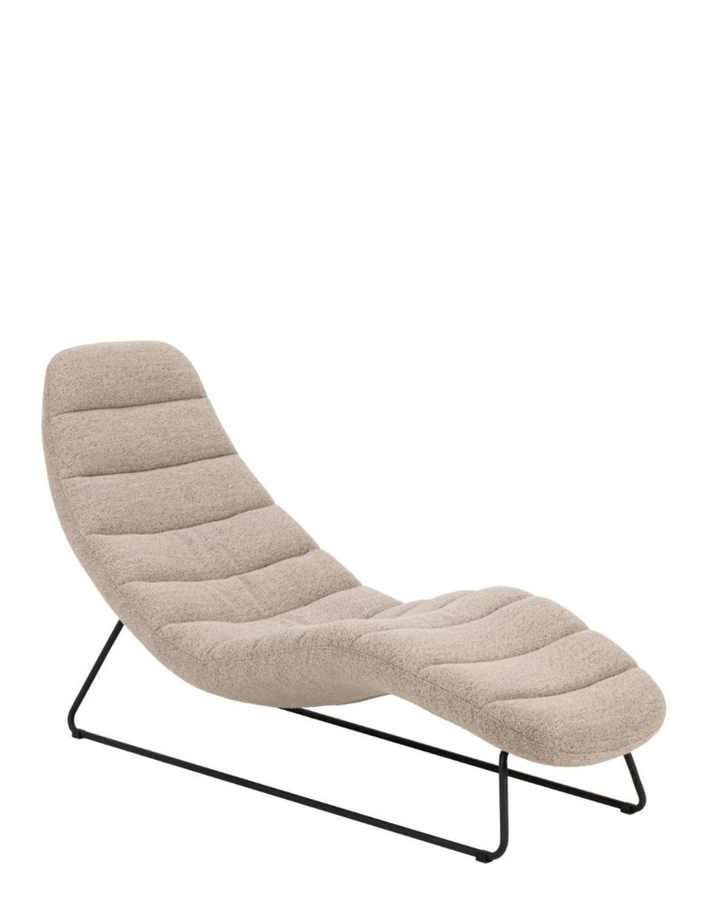 „Onda" Chaise Longue — Designer Lounger in Boucle Fabric