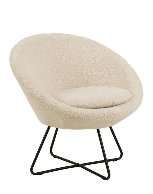 „Bowl" Armchair — Round Form in Cream Boucle