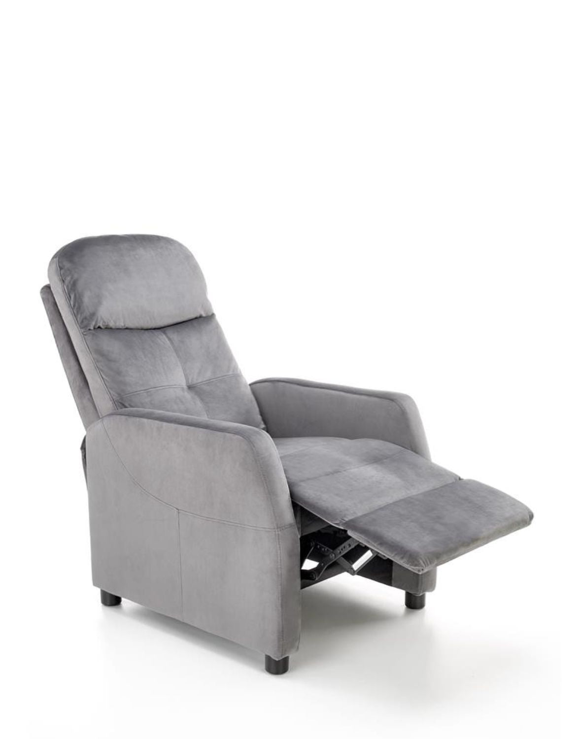 „Slim" Relax Armchair — Reclining Recliner in Grey Velvet