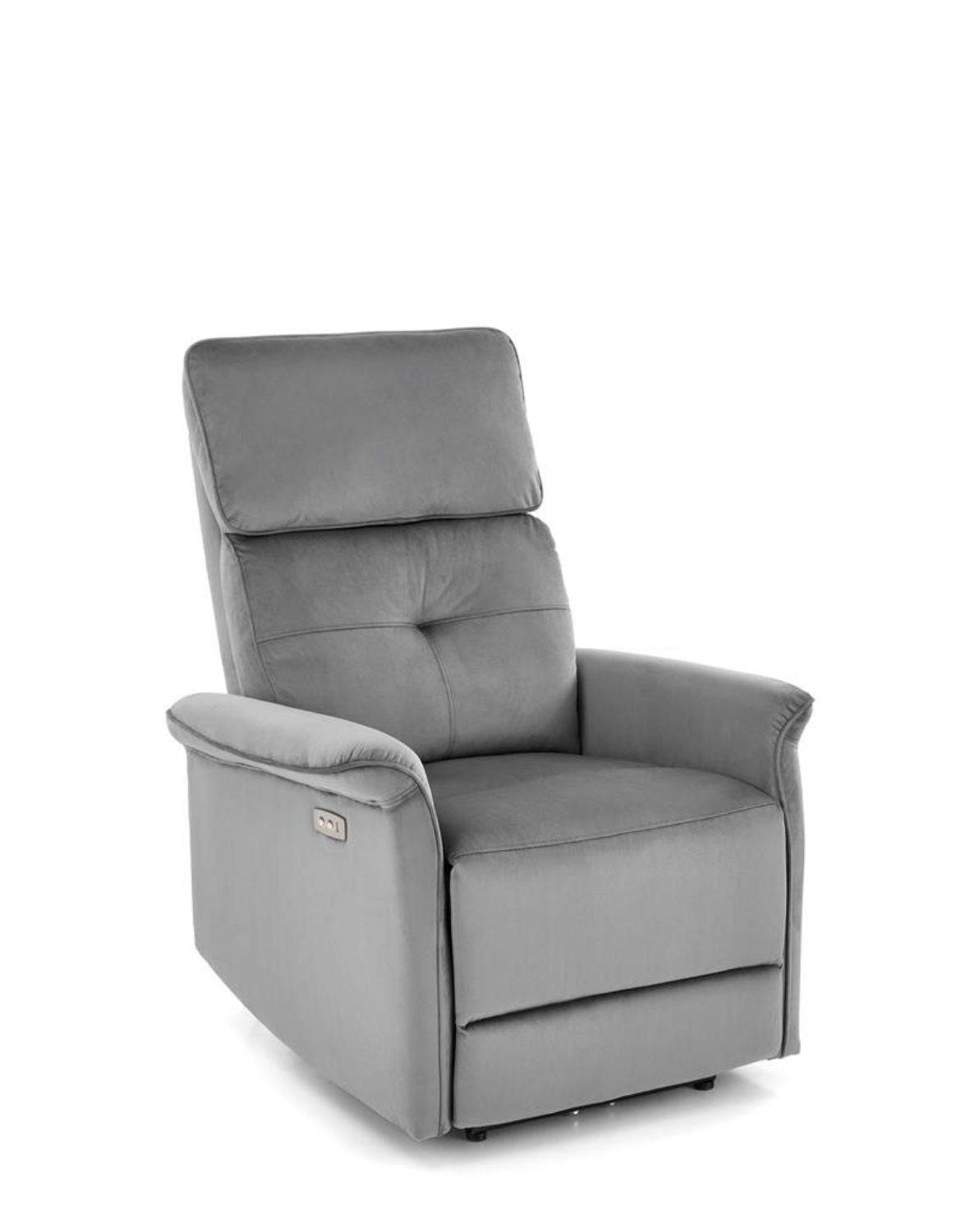 „Elektro" Relax Armchair — Power Recliner in Grey Velvet