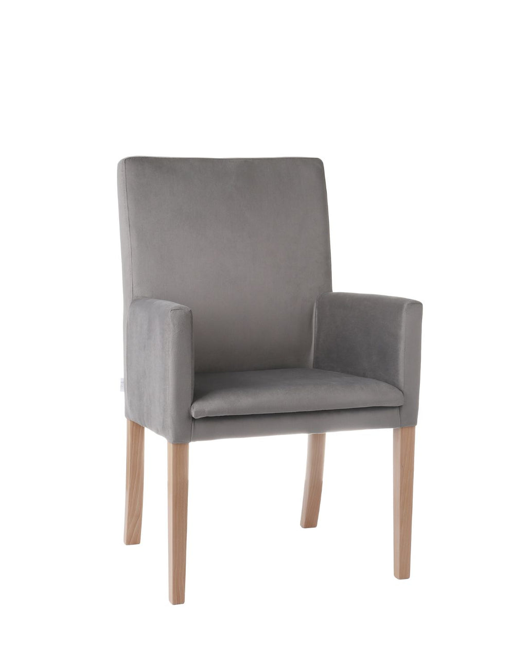 „Prestige" Armchair — Velvet Chair with Armrests in Grey