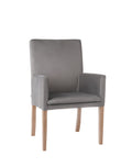„Prestige" Armchair — Velvet Chair with Armrests in Grey