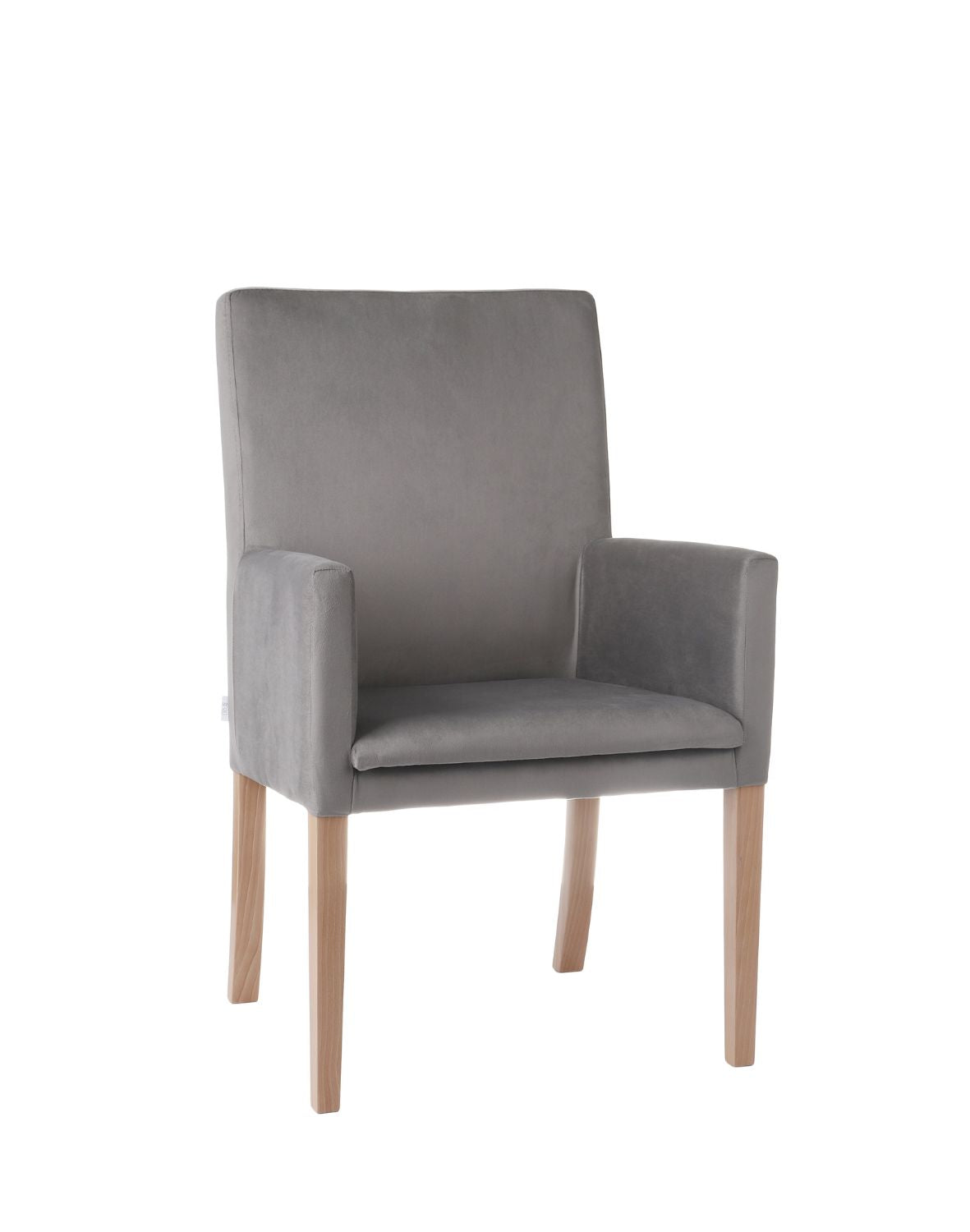 „Prestige" Armchair — Velvet Chair with Armrests in Grey