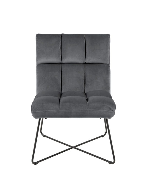„Cross" Armchair — Tufted Velvet on a Metal Base