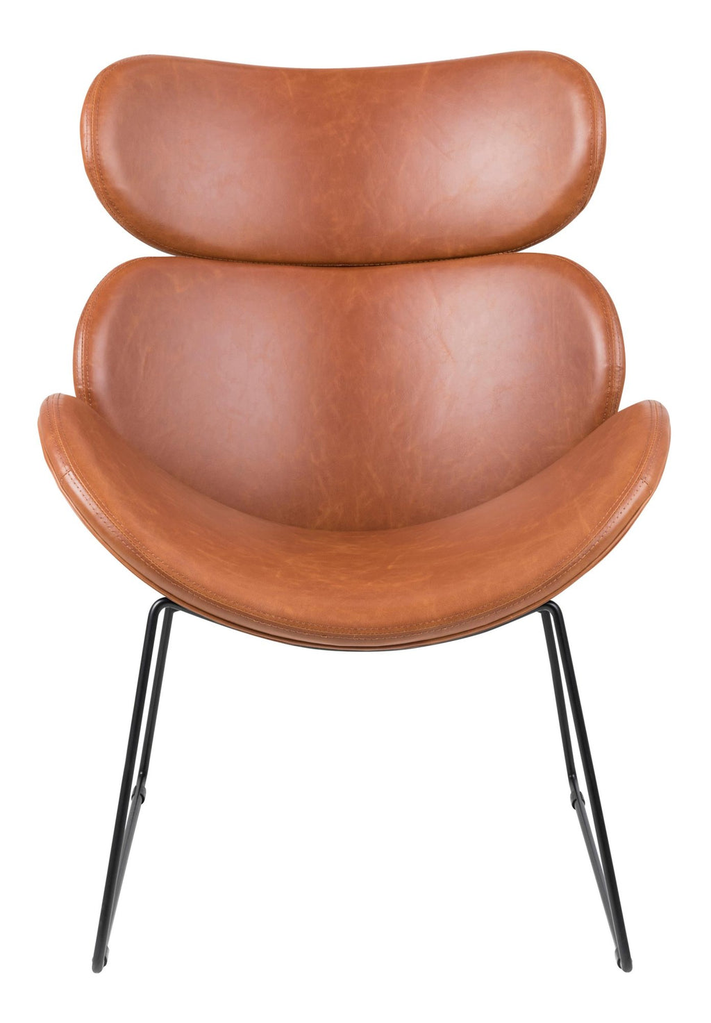 „Cazor" Armchair — Cognac Leather and Designer Form