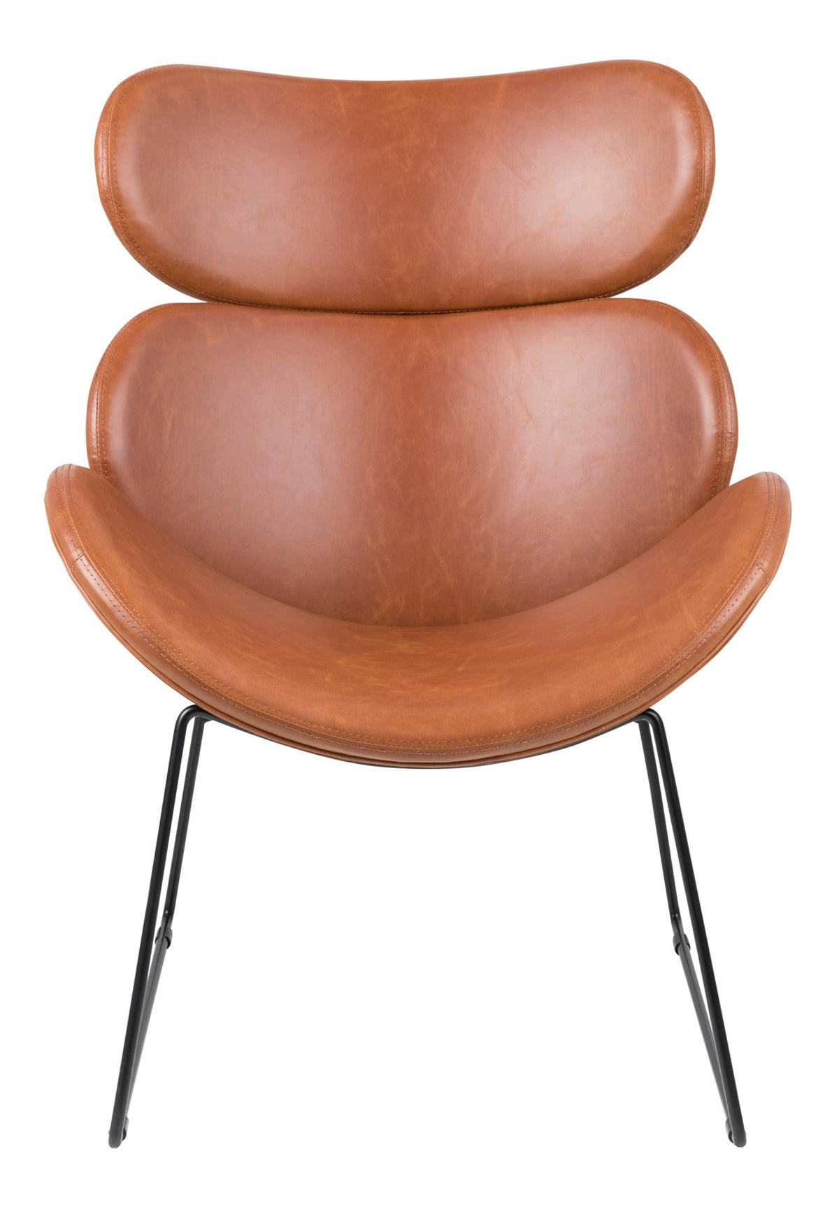 „Cazor" Armchair — Cognac Leather and Designer Form