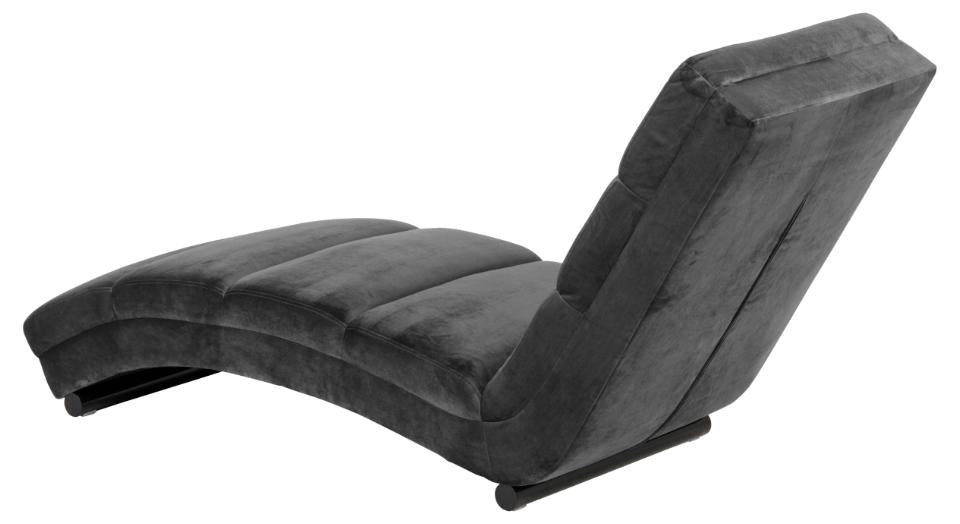 „Serpente" Chaise Longue — Undulating Form in Graphite Velvet