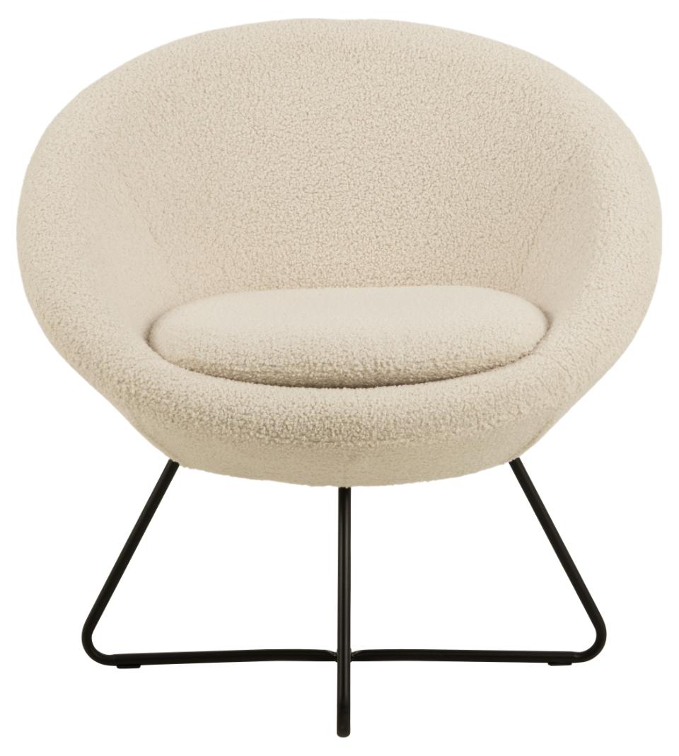 „Bowl" Armchair — Round Form in Cream Boucle