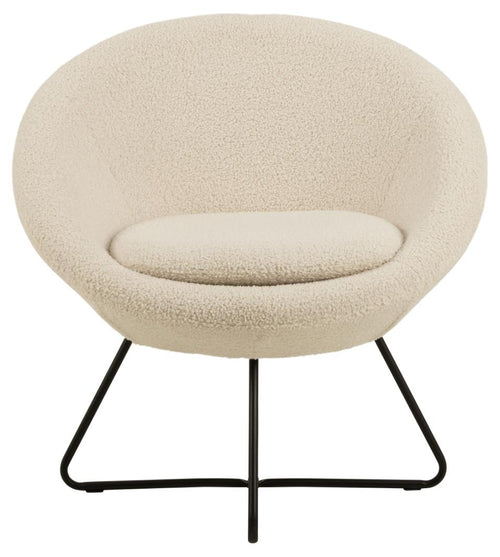 „Bowl" Armchair — Round Form in Cream Boucle