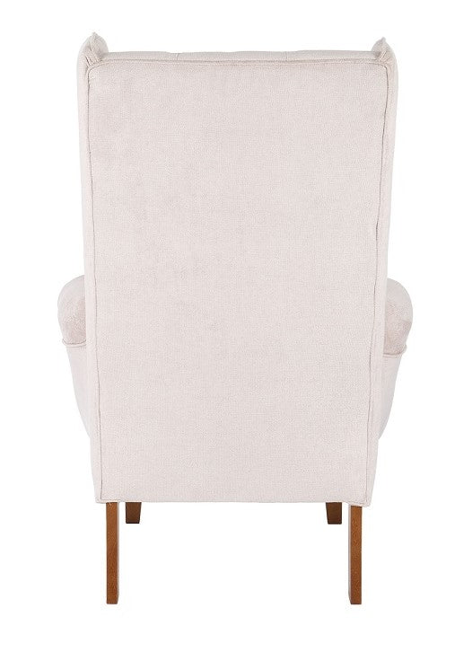 „Pearl" Wingback Armchair — Tufted in Cream White