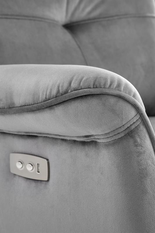 „Elektro" Relax Armchair — Power Recliner in Grey Velvet