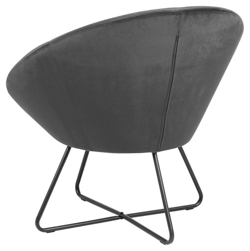 „Bowl" Armchair — Round Form in Anthracite Velvet