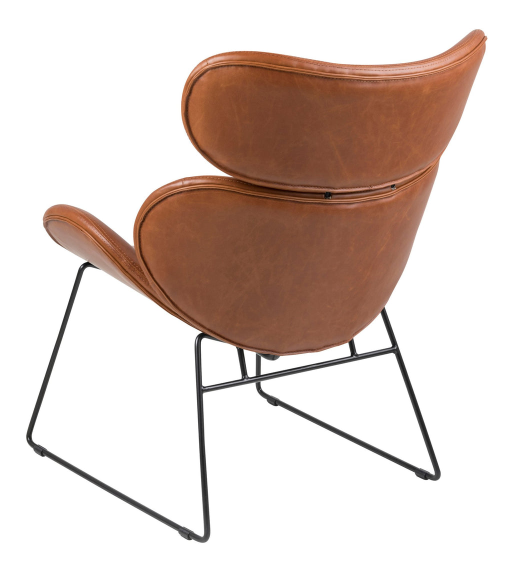 „Cazor" Armchair — Cognac Leather and Designer Form