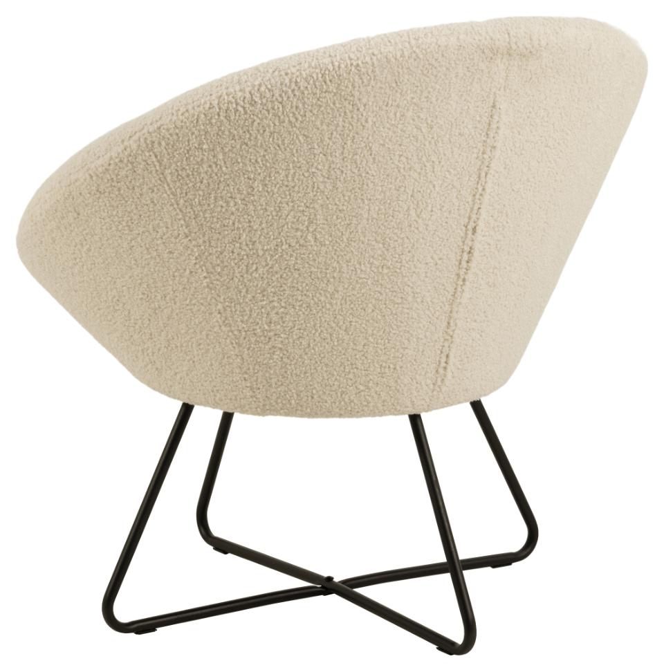 „Bowl" Armchair — Round Form in Cream Boucle