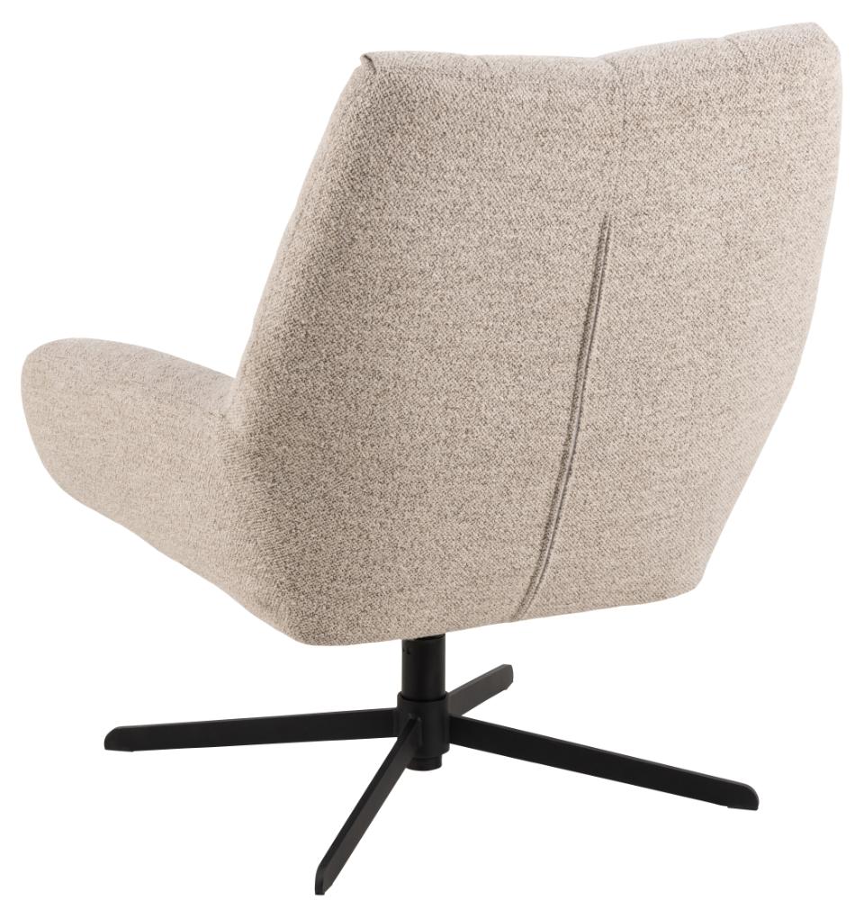 „Kvadro" Swivel Armchair — Grid Tufting in Ecru