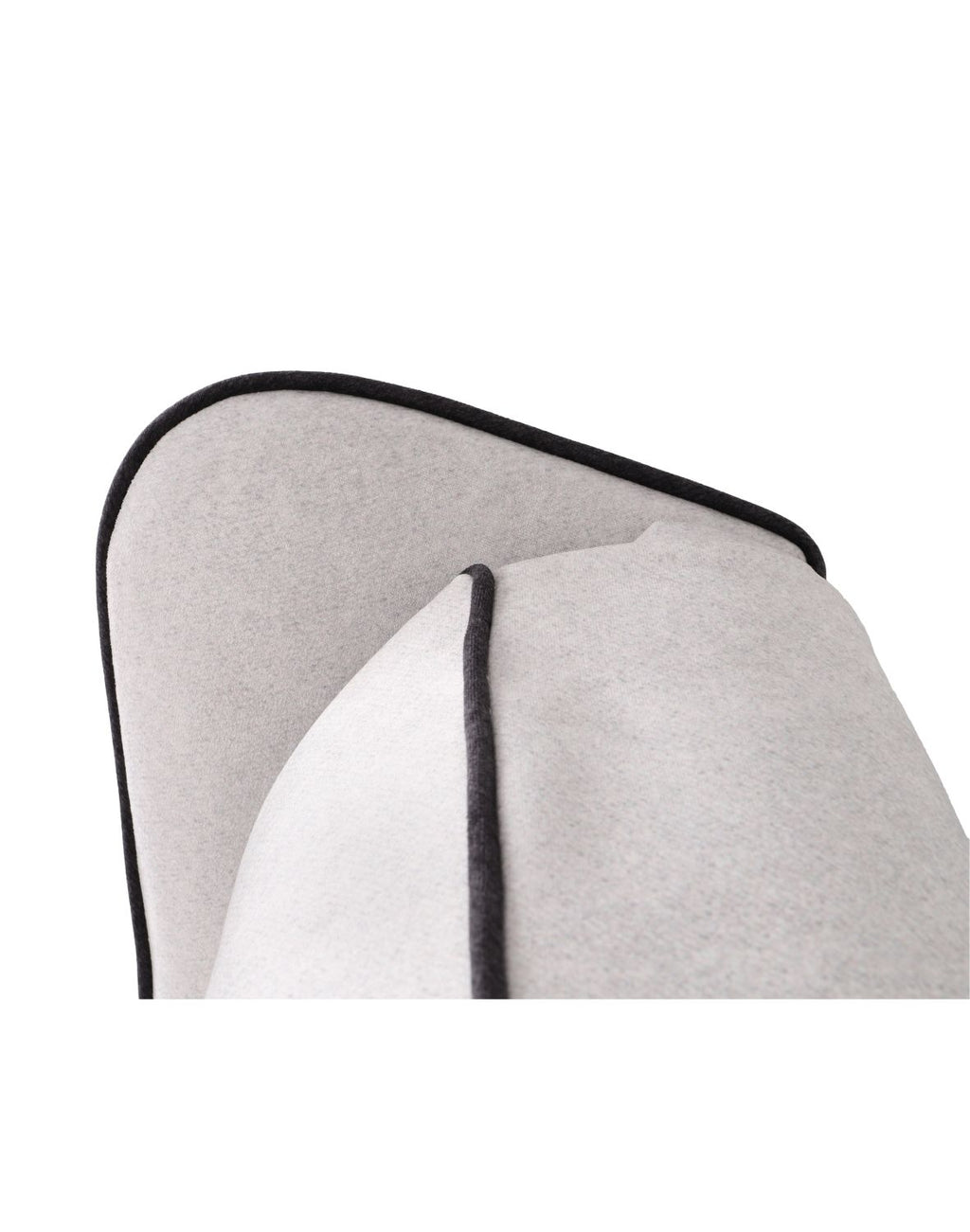 „Skandi" Wingback Armchair — Light Grey with Contrast Piping