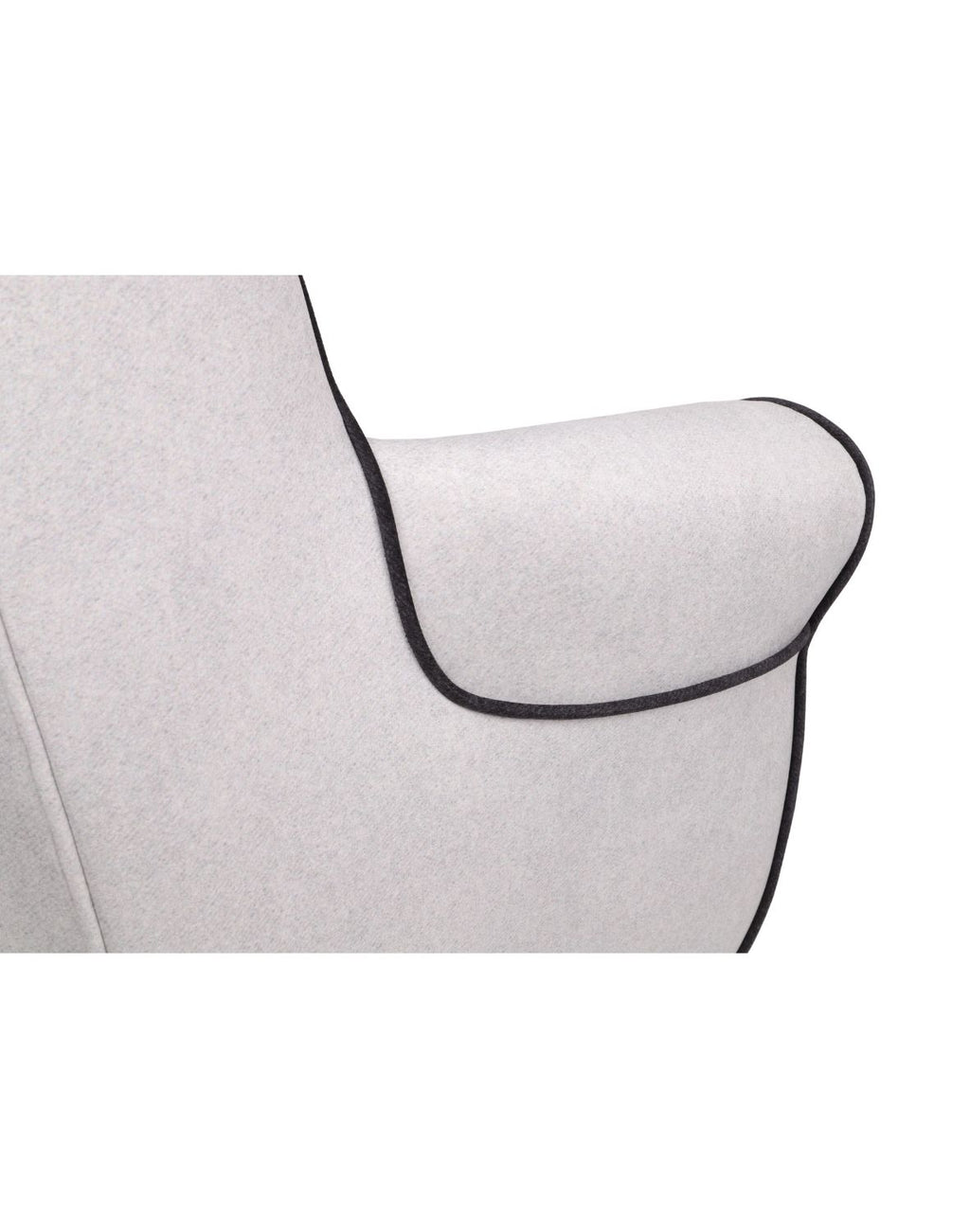 „Skandi" Wingback Armchair — Light Grey with Contrast Piping