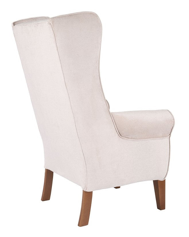 „Pearl" Wingback Armchair — Tufted in Cream White
