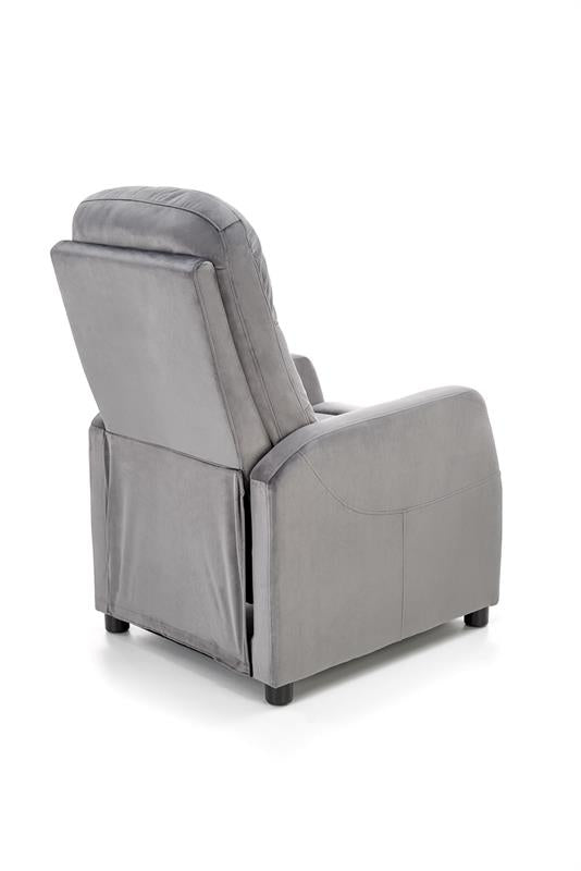 „Slim" Relax Armchair — Reclining Recliner in Grey Velvet